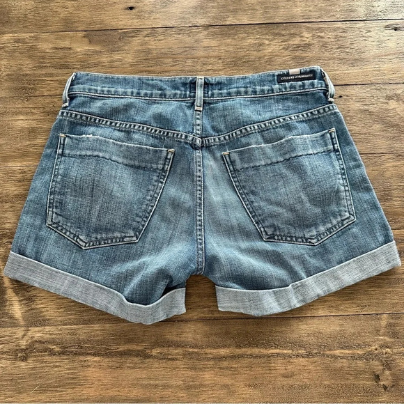 Citizens of Humanity size 26 Button Fly Cuffed Jean Shorts Distressed Denim - Picture 4 of 12
